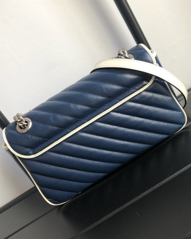 Gucci Marmont Small Shoulder Bag 443497 Blue