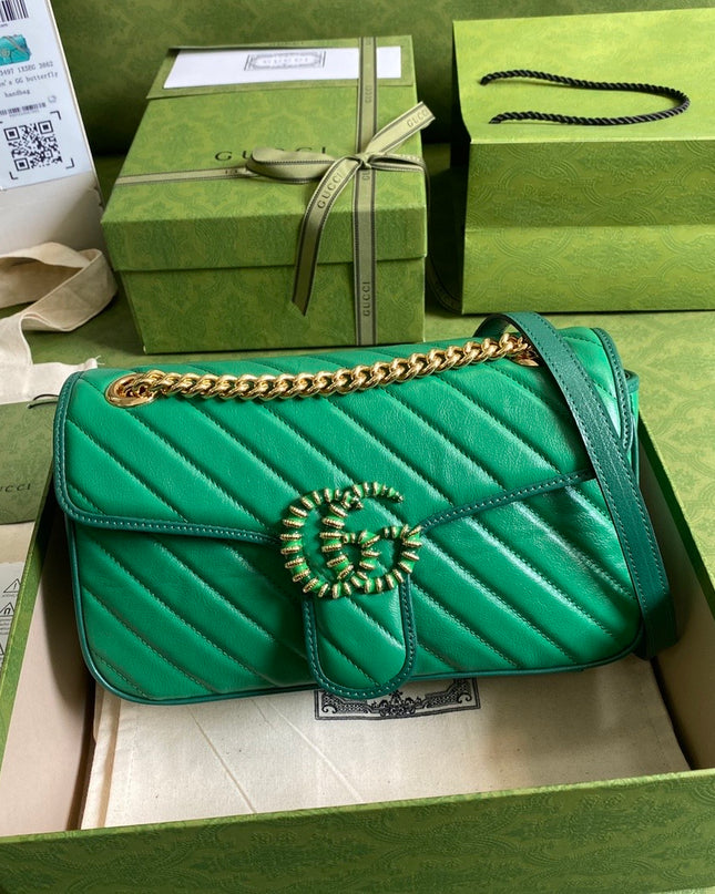 Gucci Marmont Small Shoulder Bag 443497 Green