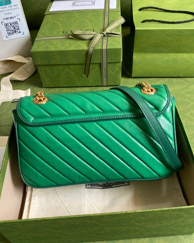 Gucci Marmont Small Shoulder Bag 443497 Green