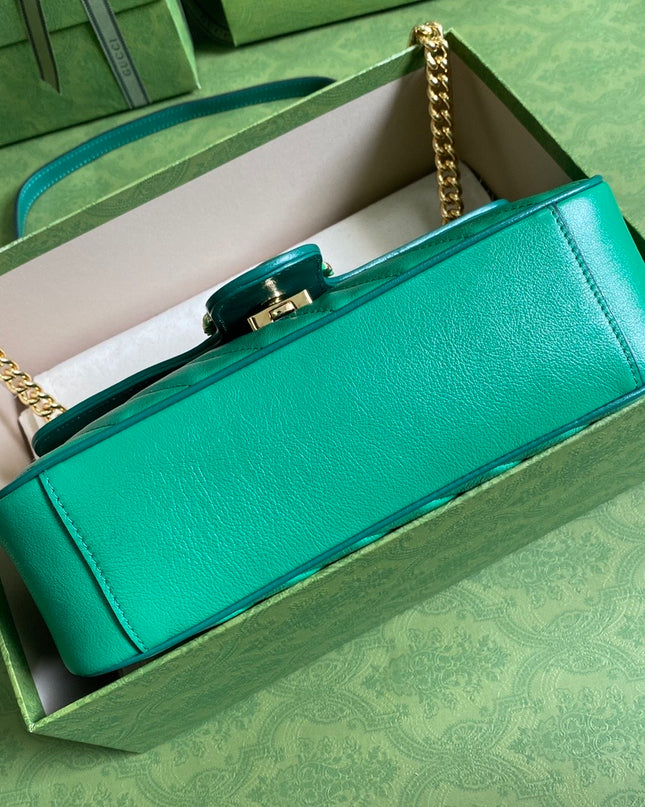 Gucci Marmont Small Shoulder Bag 443497 Green