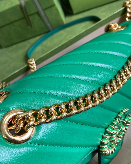 Gucci Marmont Small Shoulder Bag 443497 Green