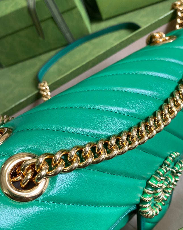 Gucci Marmont Small Shoulder Bag 443497 Green