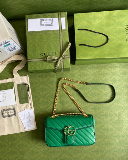 Gucci Marmont Small Shoulder Bag 443497 Green