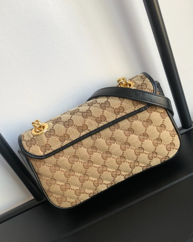 Gucci GG Supreme Canvas & Black Leather 443497