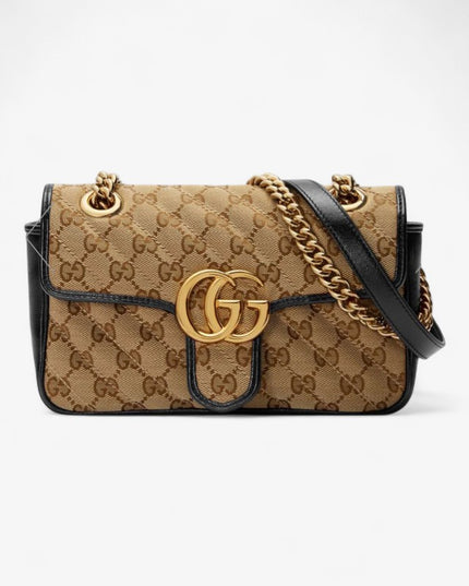 Gucci GG Supreme Canvas & Black Leather 443497