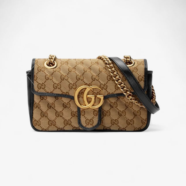 Gucci GG Supreme Canvas & Black Leather 443497