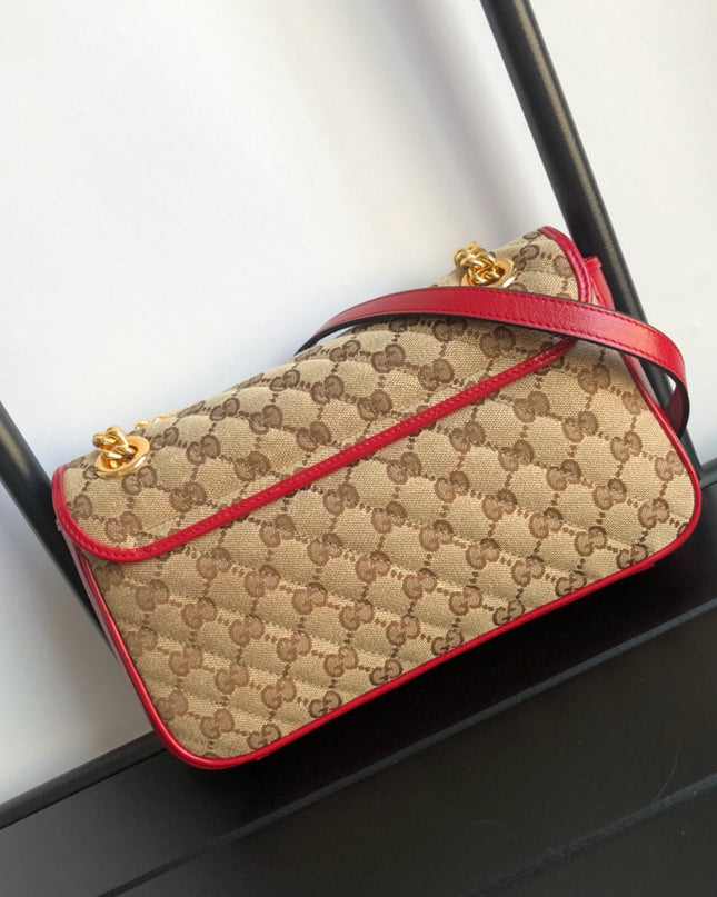 Gucci GG Marmont Small Shoulder Bag – Red Trim