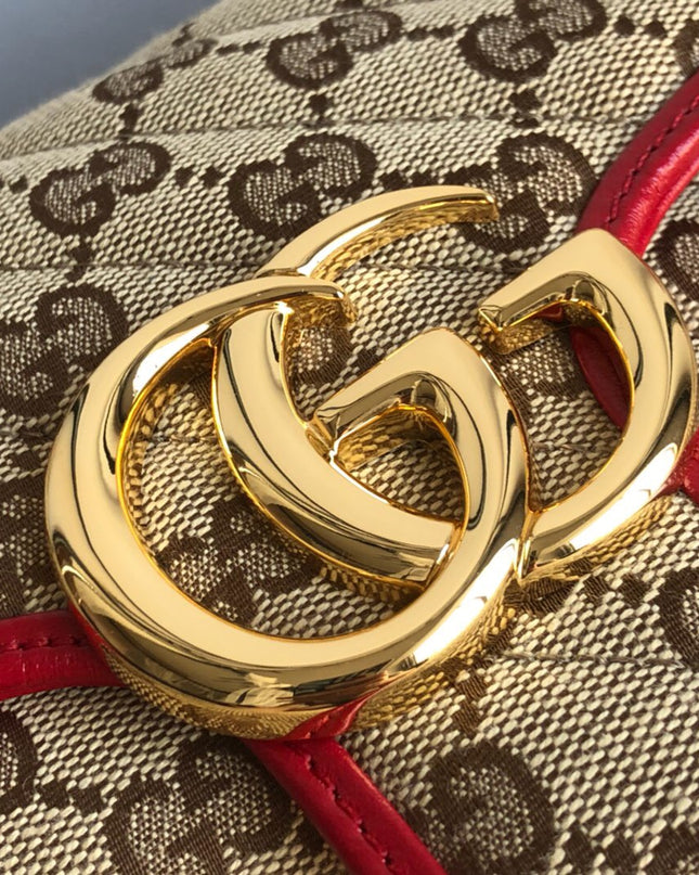 Gucci GG Marmont Small Shoulder Bag – Red Trim