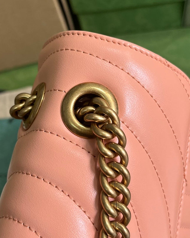 Gucci GG Marmont Small Shoulder Bag – Light Pink Leather