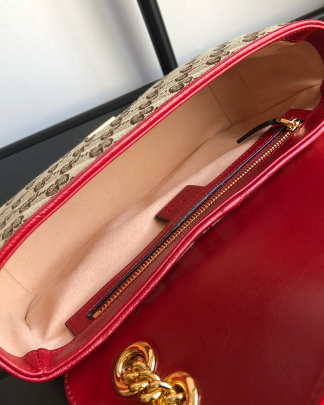 Gucci GG Marmont Small Shoulder Bag – Red Trim