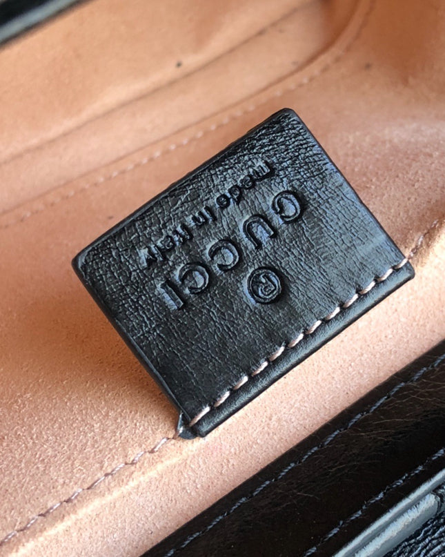 Gucci GG Supreme Canvas & Black Leather 443497