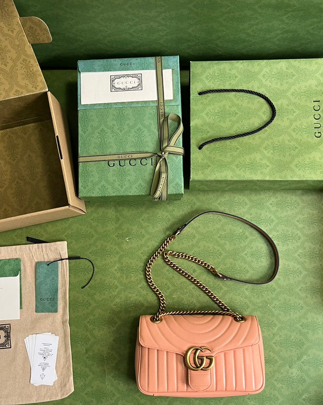Gucci GG Marmont Small Shoulder Bag – Light Pink Leather