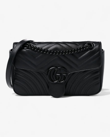 Gucci GG Marmont Small Shoulder Bag – Black Matelassé with Black Hardware