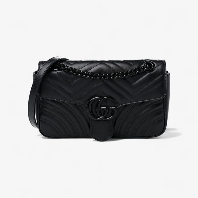 Gucci GG Marmont Small Shoulder Bag – Black Matelassé with Black Hardware