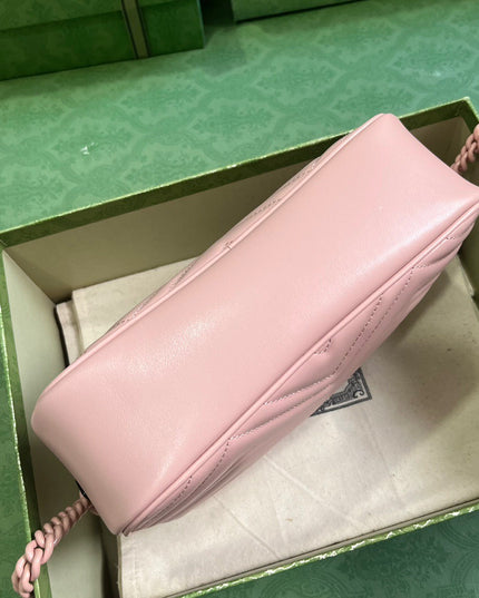 Gucci GG Marmont Camera Bag – Pastel Pink Matelassé Leather