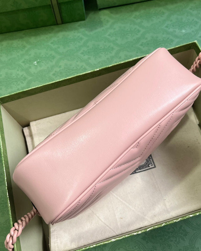 Gucci GG Marmont Camera Bag – Pastel Pink Matelassé Leather