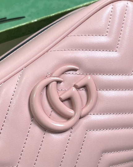 Gucci GG Marmont Camera Bag – Pastel Pink Matelassé Leather