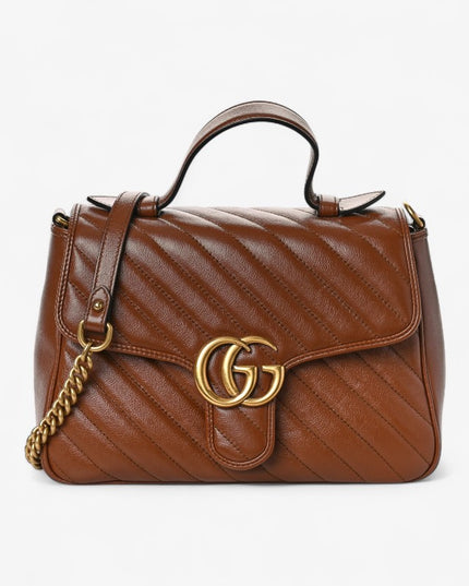 Gucci Marmont Small Top Handle Bag 498110 - Brown