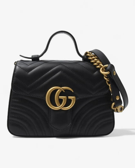Gucci Marmont Small Top Handle Bag 498110 Black