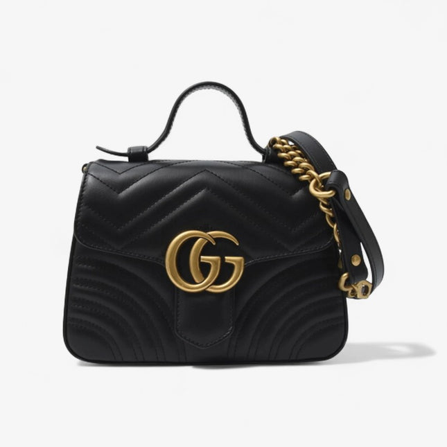 Gucci Marmont Small Top Handle Bag 498110 Black