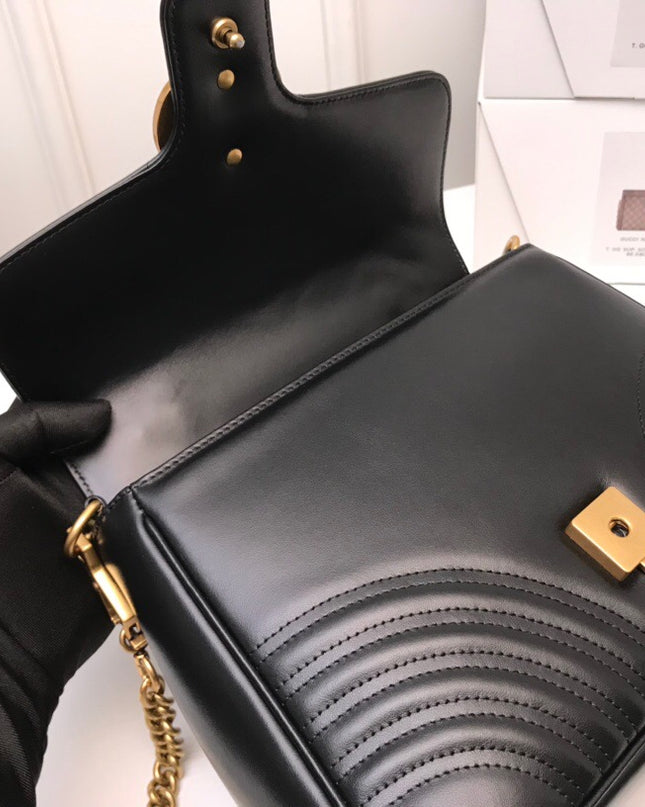 Gucci Marmont Small Top Handle Bag 498110 Black