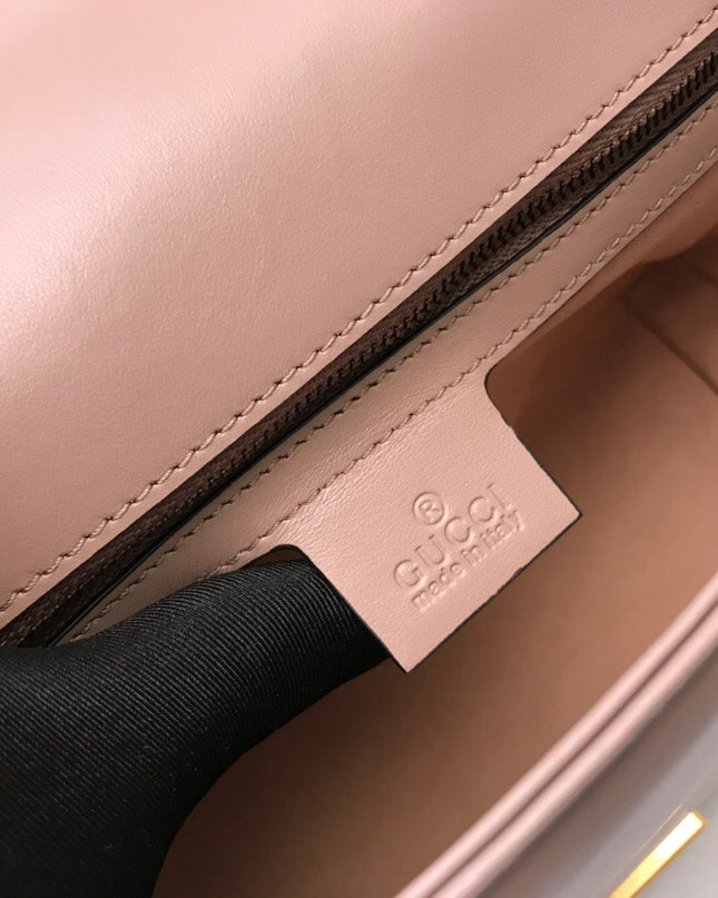 Gucci Marmont Small Top Handle Bag 498110 Pink