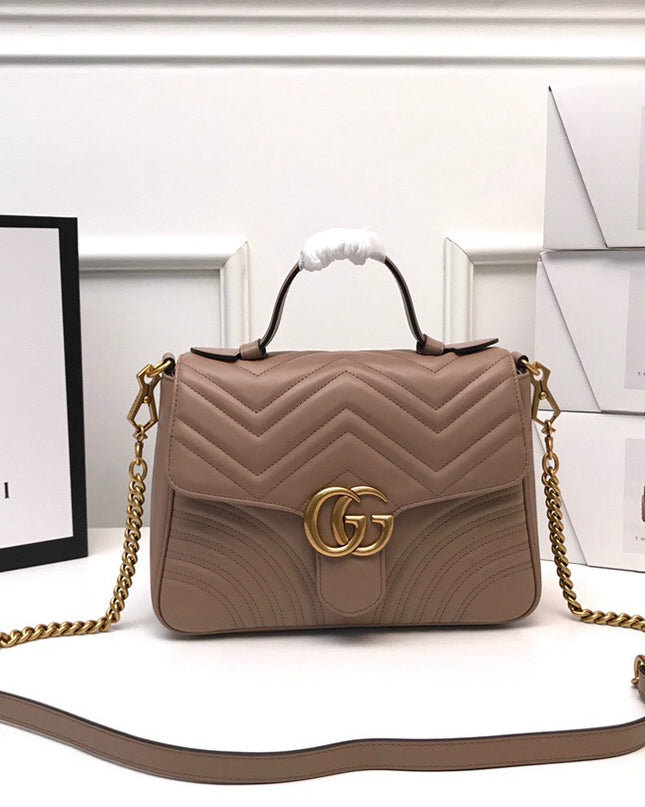 Gucci Marmont Small Top Handle Bag 498110 Pink