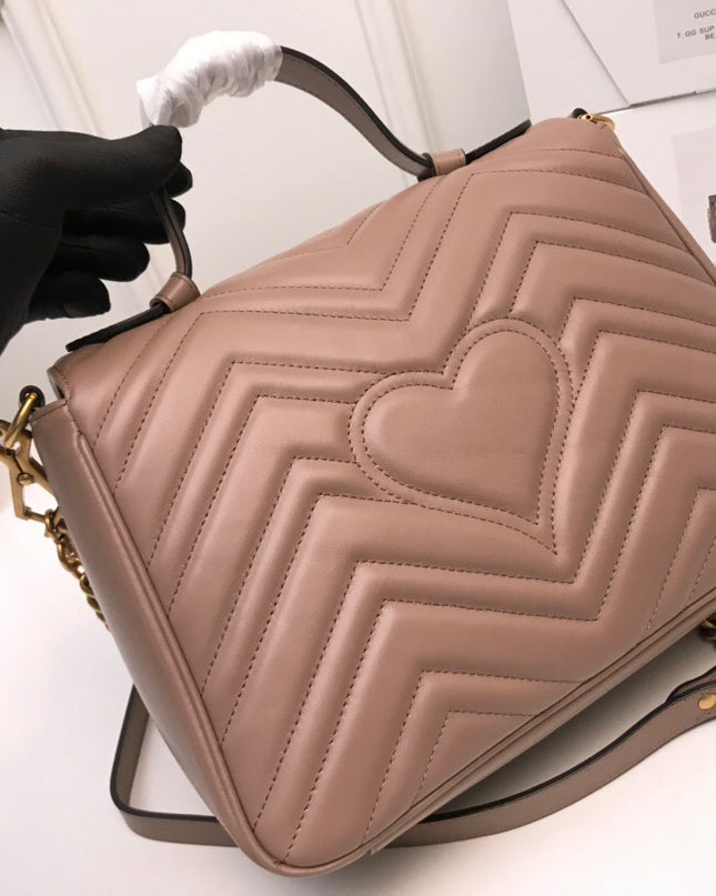 Gucci Marmont Small Top Handle Bag 498110 Pink