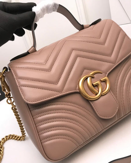 Gucci Marmont Small Top Handle Bag 498110 Pink