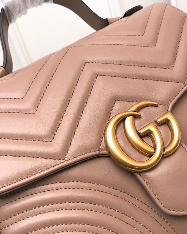 Gucci Marmont Small Top Handle Bag 498110 Pink