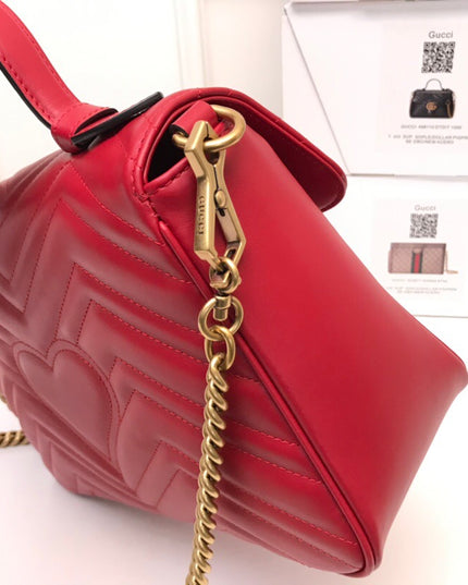Gucci Marmont Small Top Handle Bag 498110 Red