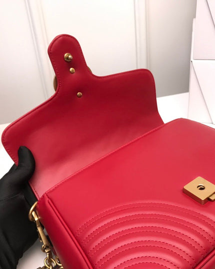 Gucci Marmont Small Top Handle Bag 498110 Red