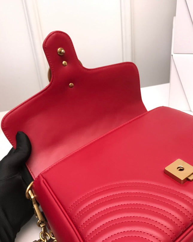 Gucci Marmont Small Top Handle Bag 498110 Red