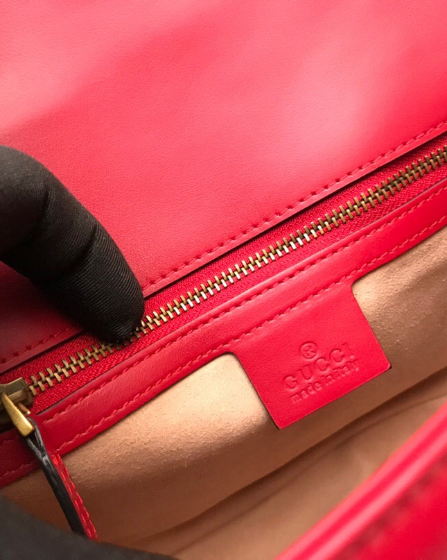 Gucci Marmont Small Top Handle Bag 498110 Red