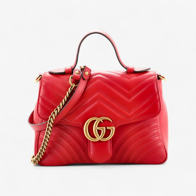 Gucci Marmont Small Top Handle Bag 498110 Red