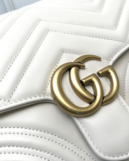Gucci Marmont Small Top Handle Bag 498110 White