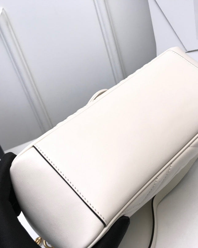Gucci Marmont Small Top Handle Bag 498110 White