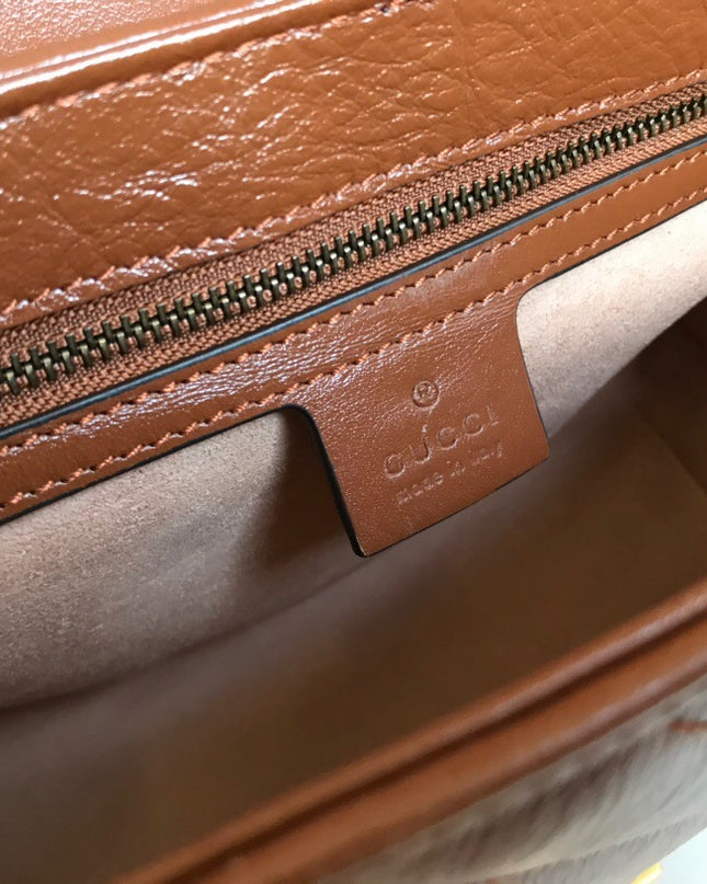 Gucci Marmont Small Top Handle Bag 498110 - Brown