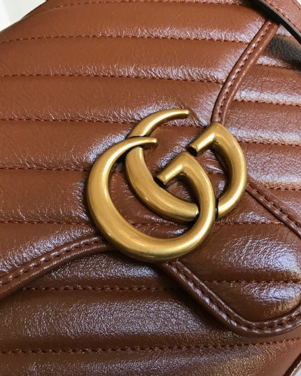 Gucci Marmont Small Top Handle Bag 498110 - Brown