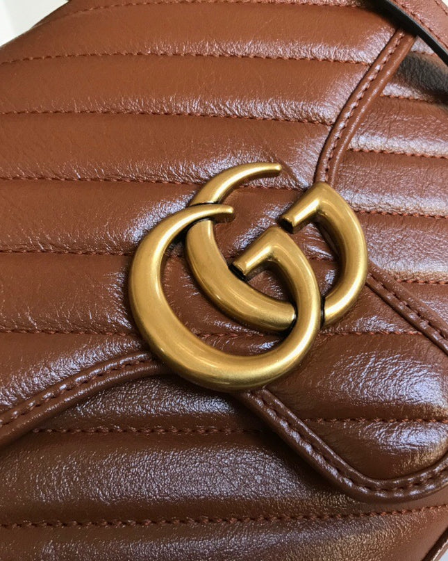 Gucci Marmont Small Top Handle Bag 498110 - Brown