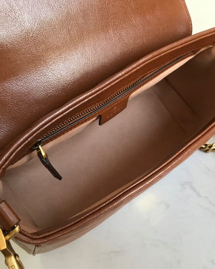 Gucci Marmont Small Top Handle Bag 498110 - Brown
