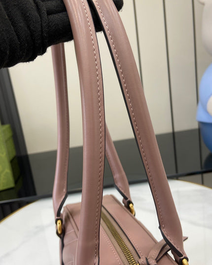 Gucci Marmont Small Top Handle Bag 795199 – Taupe Matelassé Leather