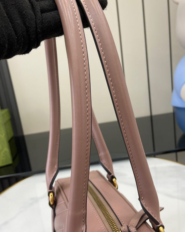 Gucci Marmont Small Top Handle Bag 795199 – Taupe Matelassé Leather