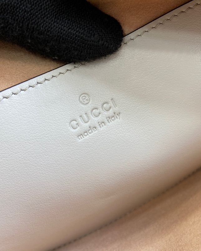 Gucci GG Marmont Small Top Handle Bag – White Matelassé Leather