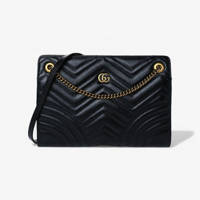 Gucci Marmont Small Tote 779727 - Black Leather