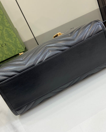 Gucci Marmont Small Tote 779727 - Black Leather