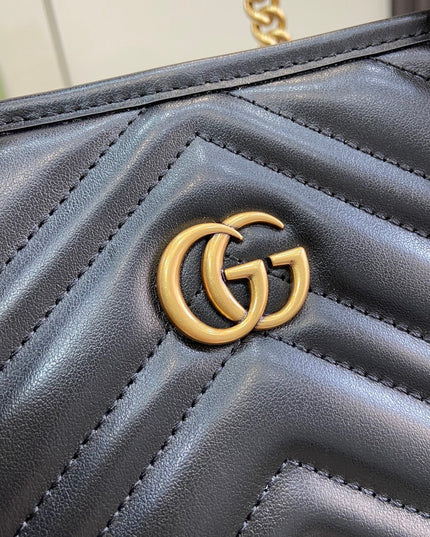 Gucci Marmont Small Tote 779727 - Black Leather