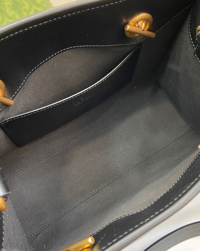 Gucci Marmont Small Tote 779727 - Black Leather