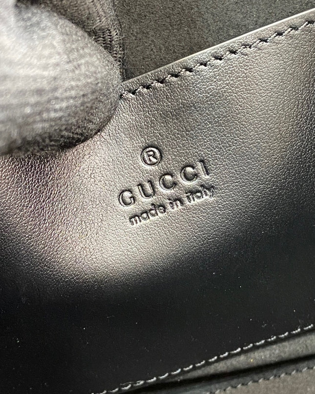 Gucci Marmont Small Tote 779727 - Black Leather