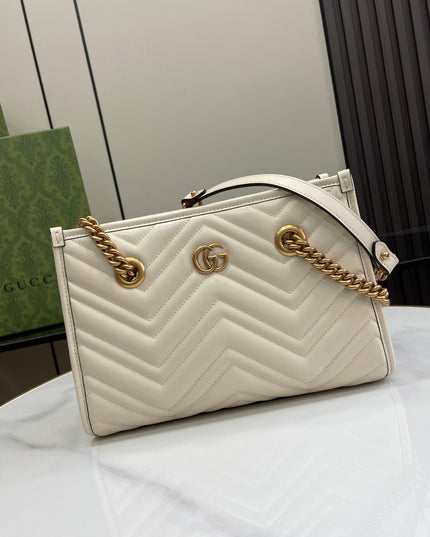 Gucci GG Marmont Small Tote Bag – Cream Matelassé Leather